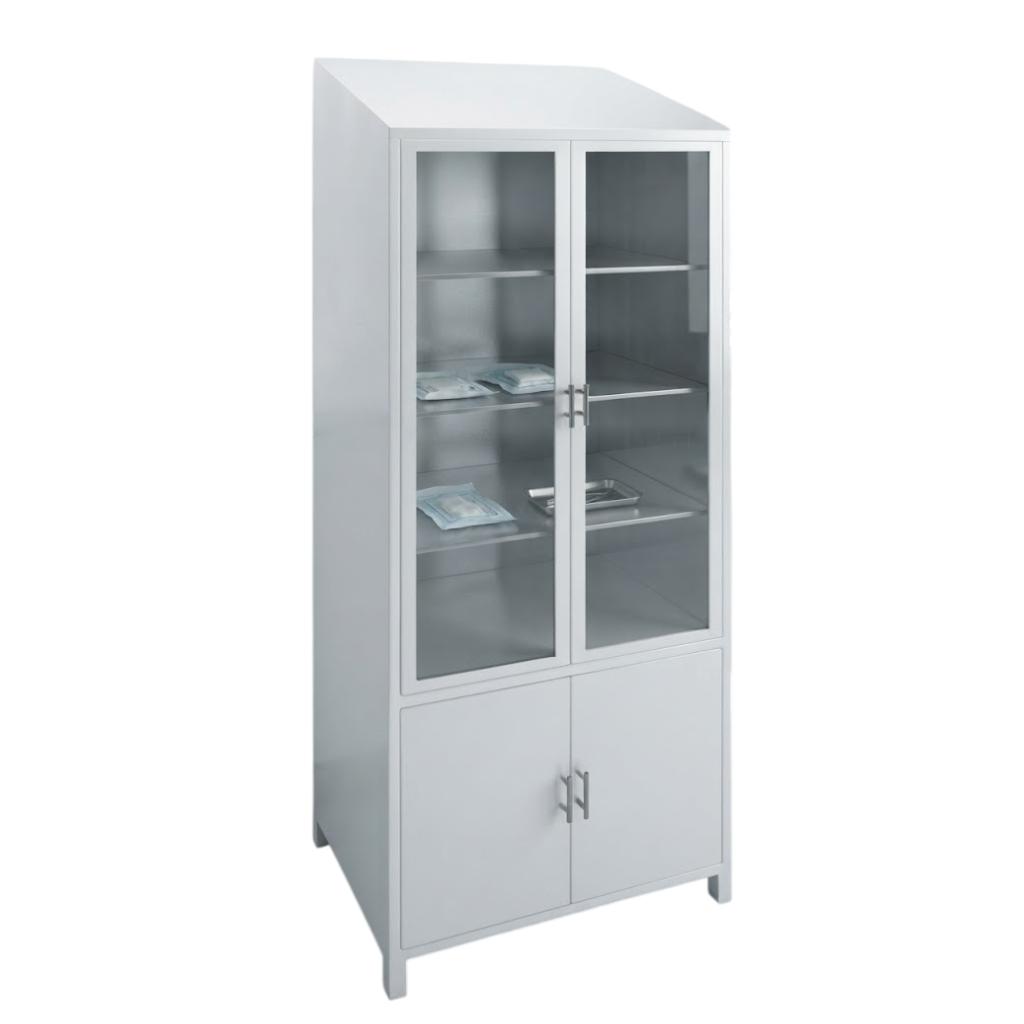 [COD: FA-GAB03] Gabinete para almacenaje de 4 puertas de acero esmaltado color blanco