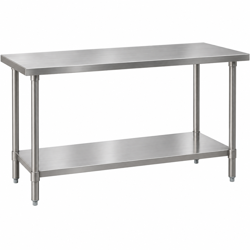 Mesa de trabajo con repisa sin peto
